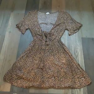 Cheetah print mini dress.